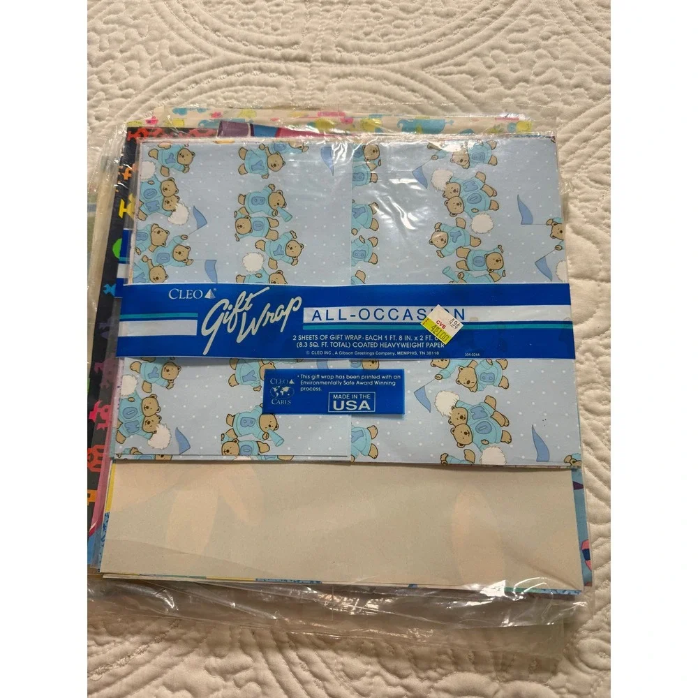 Vintage LOT of Gift Wrap Sheets 10 packs Holiday, birthday, wedding, shower